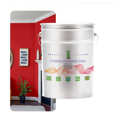 Peinture murale céramique, lavable, rouge, 5 L, magasin d'usine (1/5)