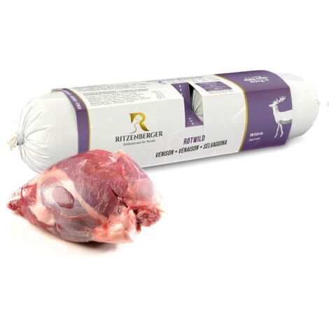 Cerf aux baies sauvages doubles rouleaux (2 x 400 g) croquettes monoprotéinées pour chien Ritzenberger (1/3)
