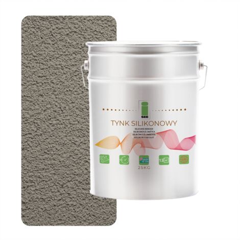 Enduit silicone plat pour façades, gris chaud, 1,5 mm, 25 kg, 214 couleurs (1/5)