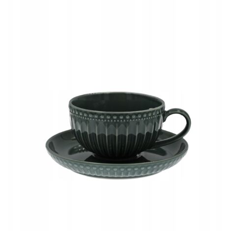Tasse avec soucoupe pour café et thé 250 ml, collection Mosaïque Olive Line (1/5)