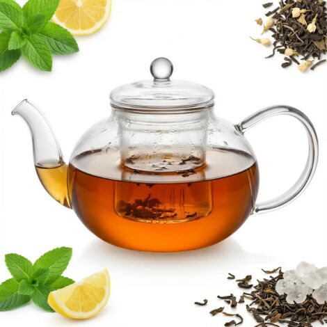 Infuseur en verre avec filtre pour thé et herbes 1L transparent (1/5)