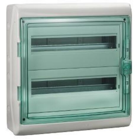Schneider Electric – Coffret électrique nu 13434 – 2 rangées de 18 modules – IP65 étanche – Résistance IK09 – Montage en saillie pour extérieur