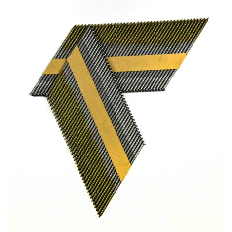 Clous pour cloueuse, conditionnés sur bande papier, 3,1 x 90 mm, angle de 34°, 2000 unités, noirs, en anneau