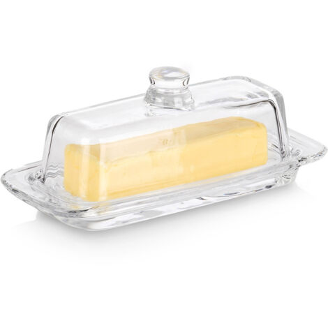 Beurrier en verre avec couvercle, modèle classique 20 x 9,5 cm (1/5)