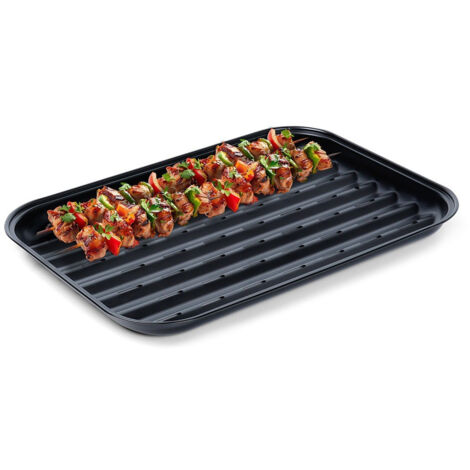 PLAQUE DE CUISSON EN ACIER PERFORÉ POUR LÉGUMES ET VIANDE, NOIRE 34 (1/5)