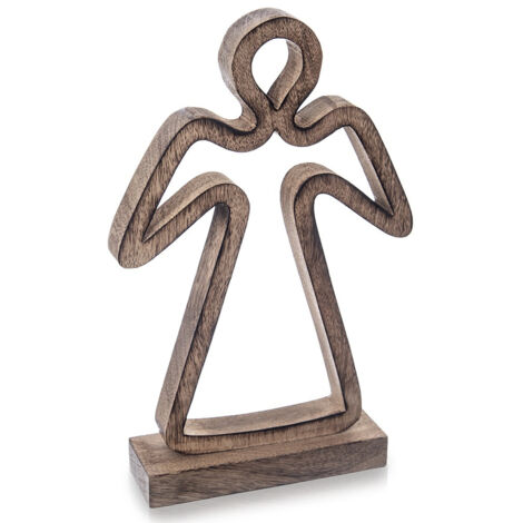 Figurine de Noël en bois d'ange, décoration de Noël en bois de manguier, 29 cm (1/5)