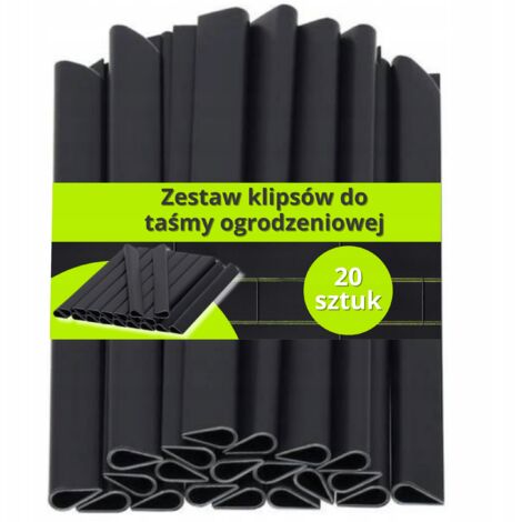 CROCHETS DE FIXATION POUR RUBAN ADHÉSIF DE CLÔTURE 19 CM ANTHRACITE 20 PIÈCES (1/5)