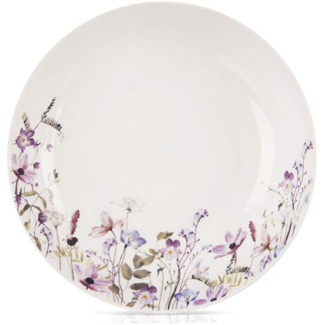 Assiette plate profonde en porcelaine à fleurs, bol à soupe, 20,5 cm (1/5)
