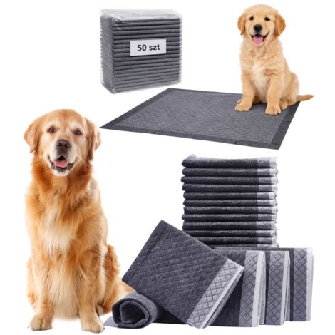 Tapis absorbants hygiéniques pour chiens, animaux et chats, lot de 50, noir (1/5)