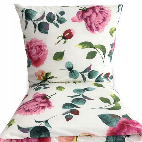 ENSEMBLE DE LITERIE 160x200 100% COTON ÉPAIS 3 PIÈCES POLISH PREMIUM FLEURS (1/5)