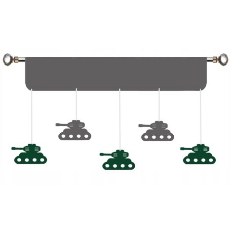 Rideau pour enfant, panneaux, chars d'assaut, militaire, pour garçon, 150 (1/4)