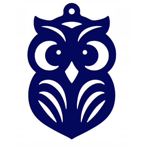 Pendentif S2, motif ajouré hibou, bleu marine (1/2)
