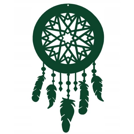 Ł3 Pendentif attrape-rêves ajouré, décoration verte (1/5)