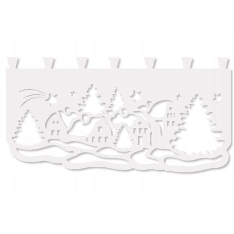 Rideau de cuisine M10, motif paysage de Noël, 90 x 50 cm (1/4)