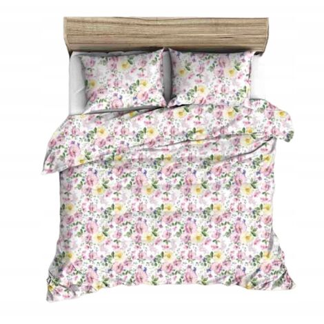 ENSEMBLE DE LINGE DE LIT 160x200 cm EN COTON ÉPAIS À MOTIFS FLEURS (1/5)