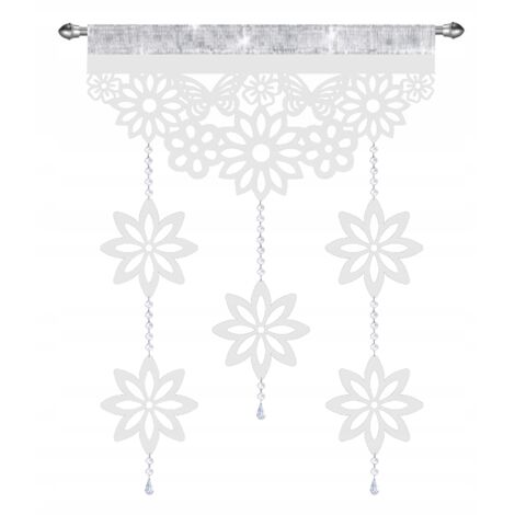 Rideau moderne à motifs papillons et fleurs avec supports ajourés GLAMOUR 60x95 (1/5)