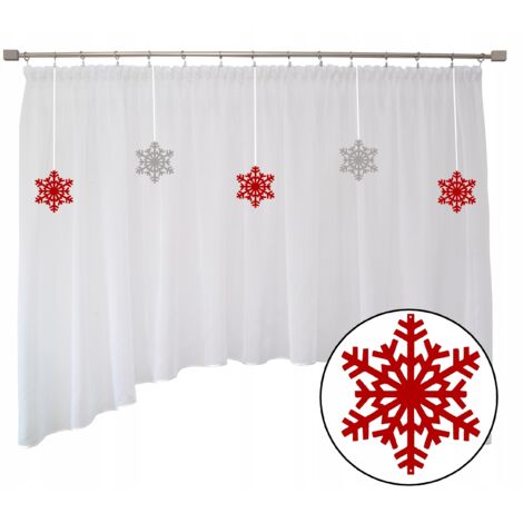 Rideau de Noël, décoration hivernale, flocons de neige, ajouré, 600 x 145 cm (1/5)