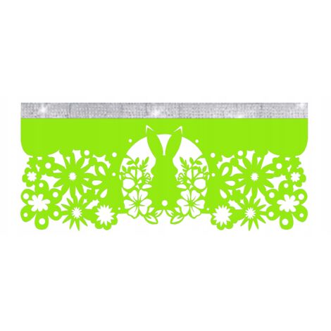 Rideau de cuisine lambrequin N13 Envy, printemps, 90 x 36 cm, vert (1/5)