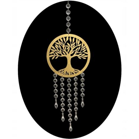 Décoration de fenêtre, pendentif Arbre de Vie, guirlande, grand modèle doré, hauteur 100 cm (1/5)