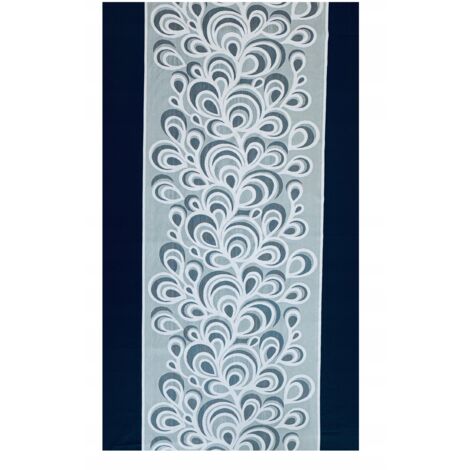 Panneau de rideau Jacquard, motif paon blanc, largeur 90 cm, hauteur 100 cm (1/2)