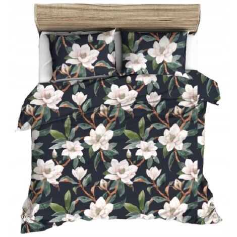 ENSEMBLE DE LINGE DE LIT 160x200 cm EN COTON ÉPAIS À MOTIFS FLEURS (1/5)