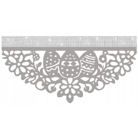 N14 Enveloppe lambrequin rideau de cuisine Pâques printemps 60x30 unités (1/5)