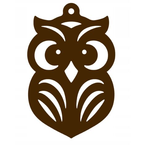 Pendentif S2, décor ajouré, hibou brun (1/2)