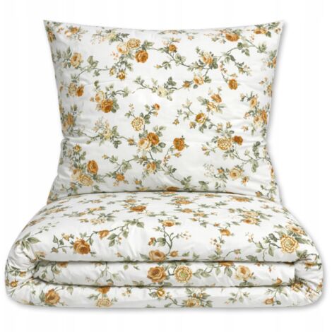 ENSEMBLE DE LITERIE 200x220 100% COTON ÉPAIS 3 PIÈCES POLISH PREMIUM FLEURS (1/5)