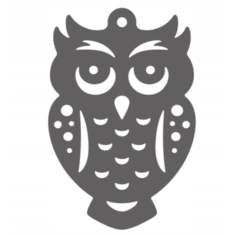 Pendentif S1, décor ajouré, hibou gris (1/2)