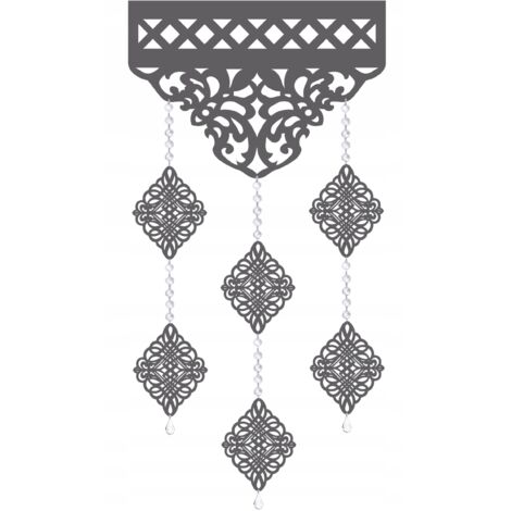 Lambrequin de rideau moderne K18 avec pendentifs ajourés OZDOB décoration de fenêtre (1/4)