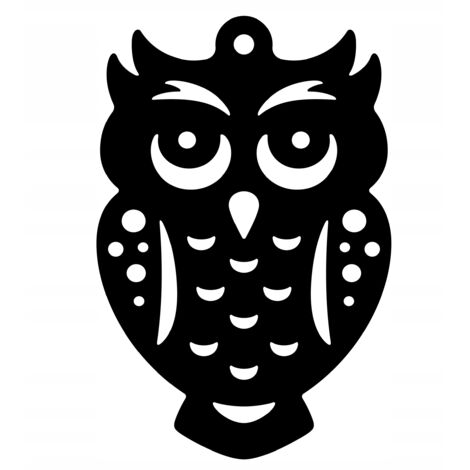Pendentif S1, décor ajouré, hibou noir (1/2)