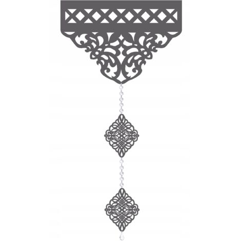 Lambrequin de rideau moderne K18 avec pendentifs ajourés OZDOB décoration de fenêtre (1/4)