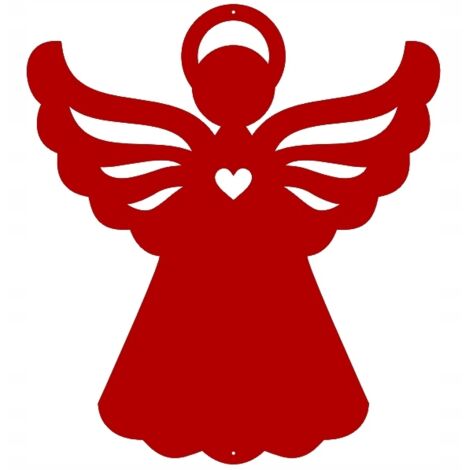 Pendentif de Noël ANGEL 26, décoration de Noël ajourée rouge (1/4)