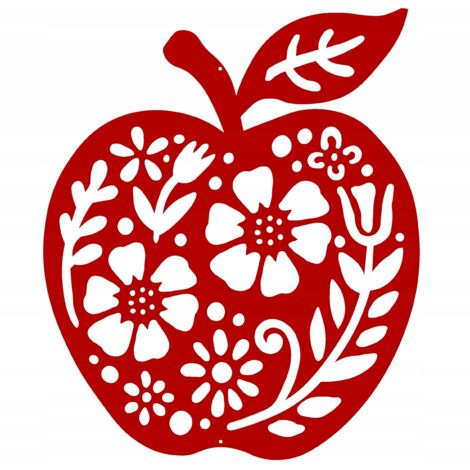 Pendentif Z84 POMME, décoration automnale ajourée, 16x20 (1/5)