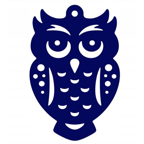 Pendentif S1, hibou ajouré, bleu marine (1/2)