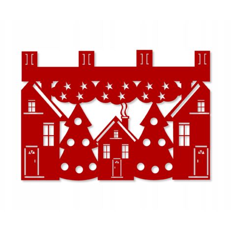 Rideau de cuisine M7, motif Noël, hiver, 60 x 40 cm (1/4)