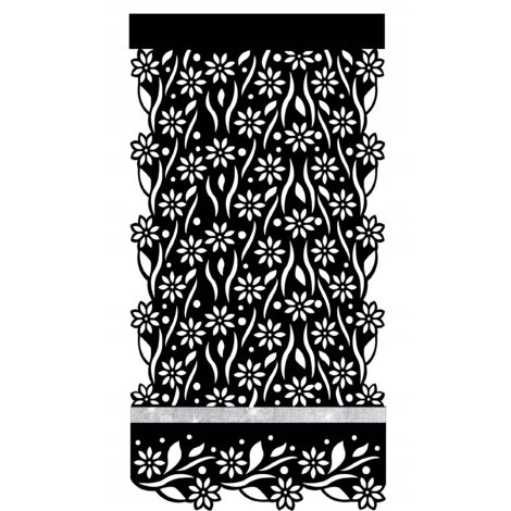P47 Panneau de rideau ajouré moderne et élégant à motif floral glamour 60x120 noir (1/3)