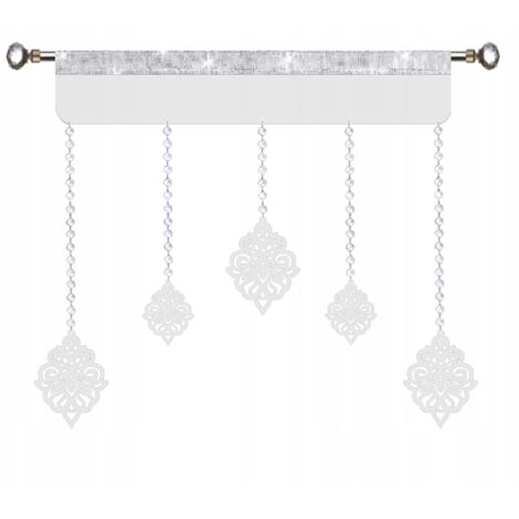 Rideau lambrequin décoratif moderne EKRAN Guirlande ajourée GLAMUR Z2 blanc 90 cm (1/5)