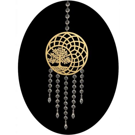 Décoration de fenêtre, pendentif ARBRE DE VIE, guirlande de 2 guirlandes, GRAND FORMAT DORÉ, hauteur 100 cm (1/5)
