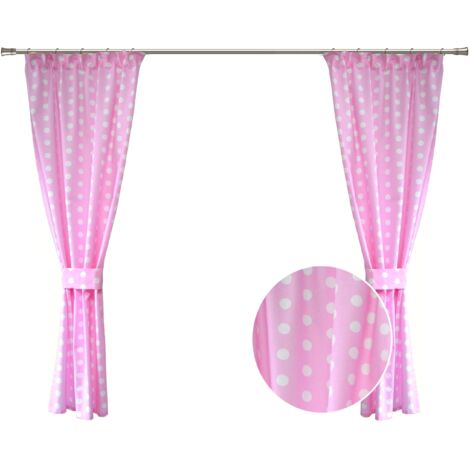 Ensemble de rideaux pour enfants, motif pommes de terre roses bohème pour filles (1/5)