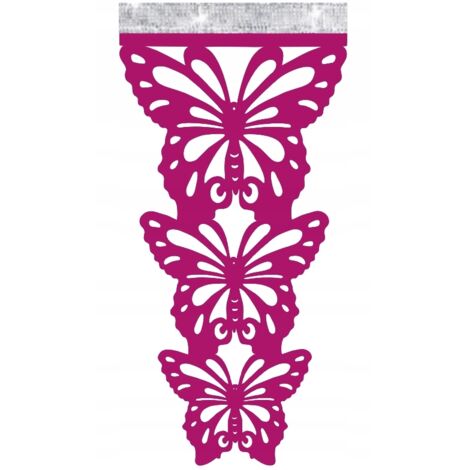 Paravent ajouré moderne PAPILSONS rose glamour printanier 90 cm GRAND (1/4)