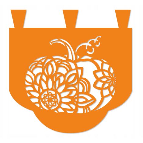 Rideau de cuisine ajouré D76, motif citrouille, harnais d'automne, 35 x 35 cm, orange (1/5)