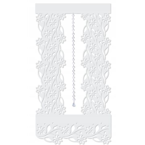 P46 Panneau de rideau ajouré moderne et élégant à motif floral glamour 60x120 blanc (1/3)