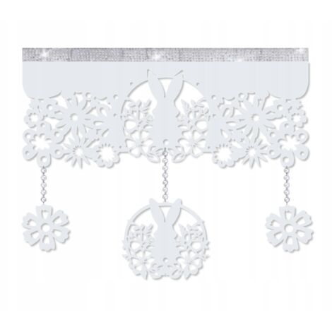 Rideau de printemps N13 avec lambrequin et crochets, largeur 60 cm (1/5)