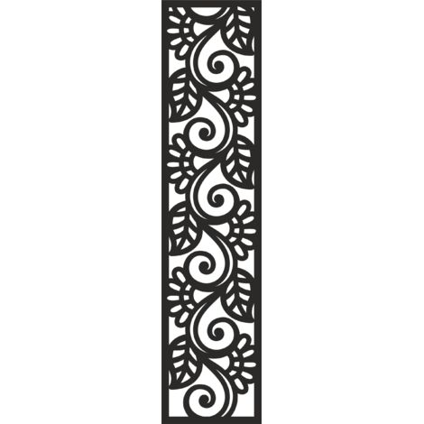 Pendentif A2, décor ajouré, noir, 21 x 90 cm