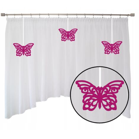Rideau pour enfant fille en voile à motifs papillons, couleurs charmantes, 600 x 145 cm (1/5)