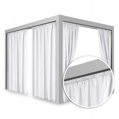 Rideau de jardin imperméable blanc bohème TERRACE GALANT 150x220 tunnel BAND (1/5)