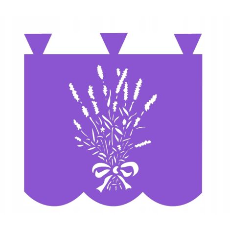 Rideau de cuisine LAVANDE à motif floral ajouré violet 35x35 (1/5)