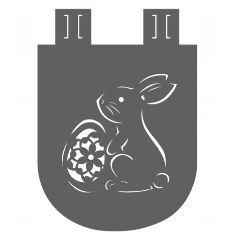 Rideau de cuisine décoratif ajouré avec lapin et œuf de Pâques, 30 x 21 cm (1/5)