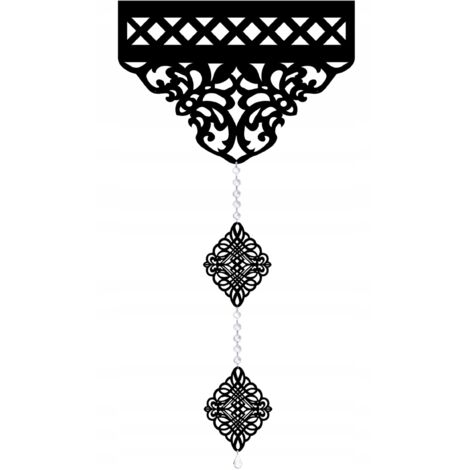 Lambrequin de rideau moderne K18 avec pendentifs ajourés OZDOB décoration de fenêtre (1/4)